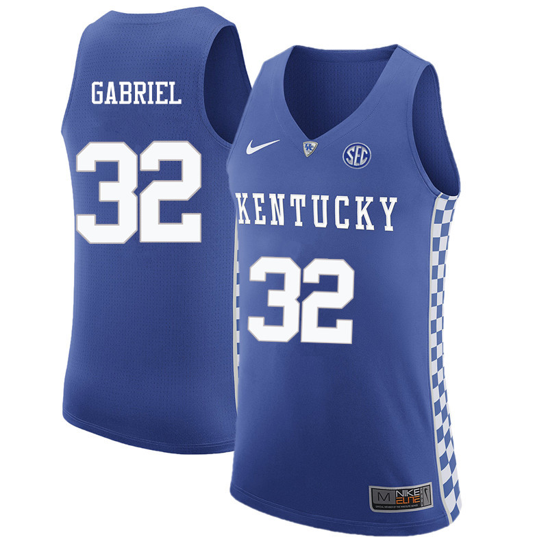 Men Kentucky Wildcats #32 Wenyen Gabriel College Basketball Jerseys Sale-Blue